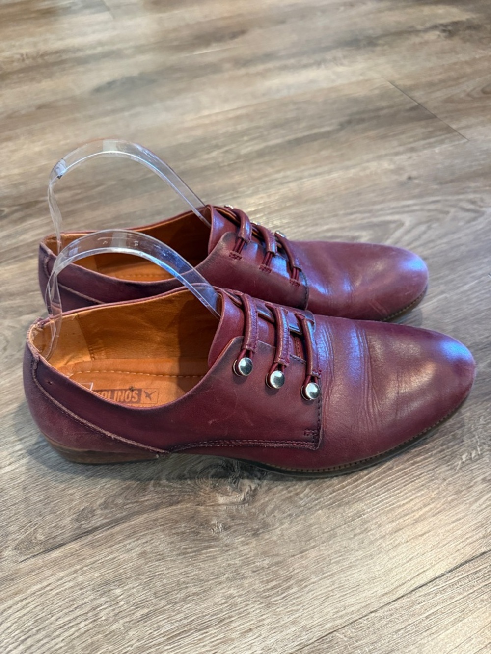 Pikolinos Royal Burgundy Leather Slip on Shoes EUR 42